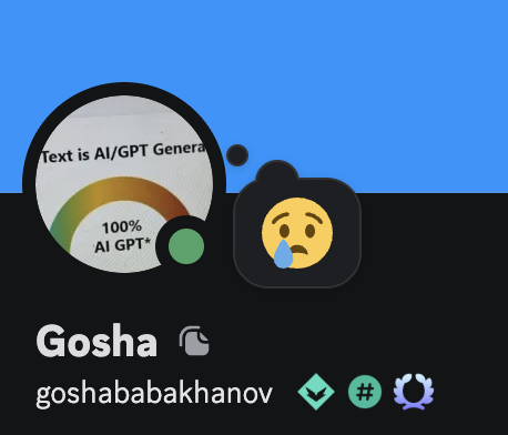 My Discord profile at the time - 100% ChatGPT