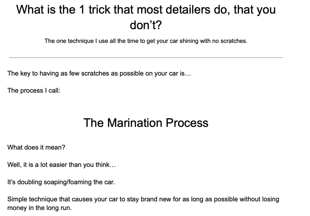 Email 2: the Marination Process